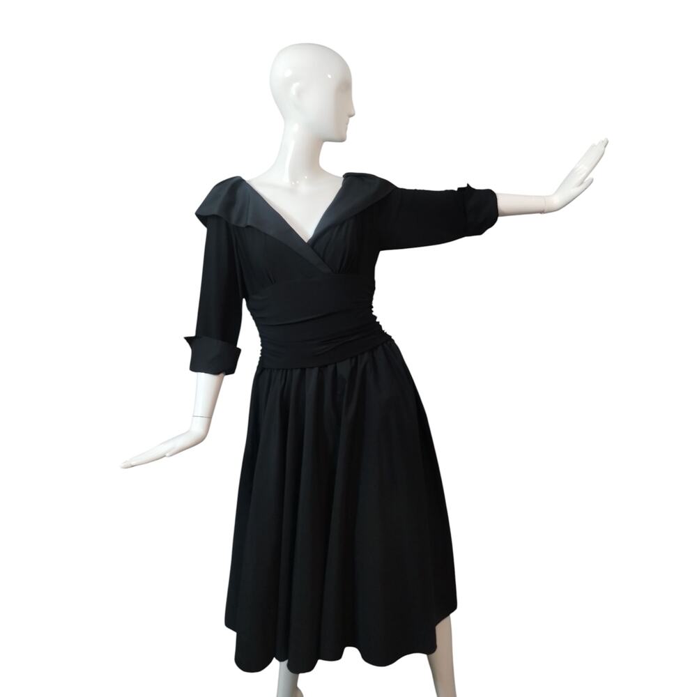Eliza J Womens Size 14 Blk Elegant Fairygoth Cocktail Event Funeral Flare Dress